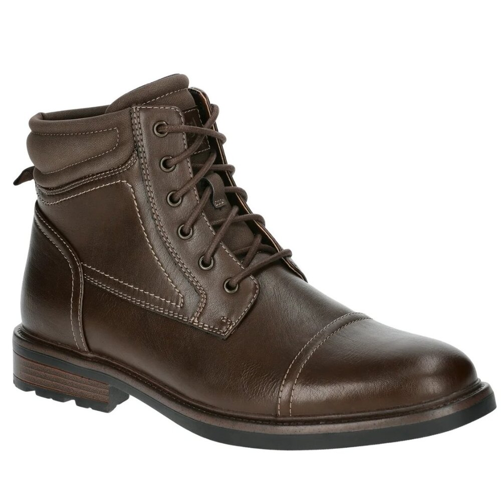 New Men's George Brown Faux Leather Lace Up/Inside Zip Ankle Boots Size 10.5